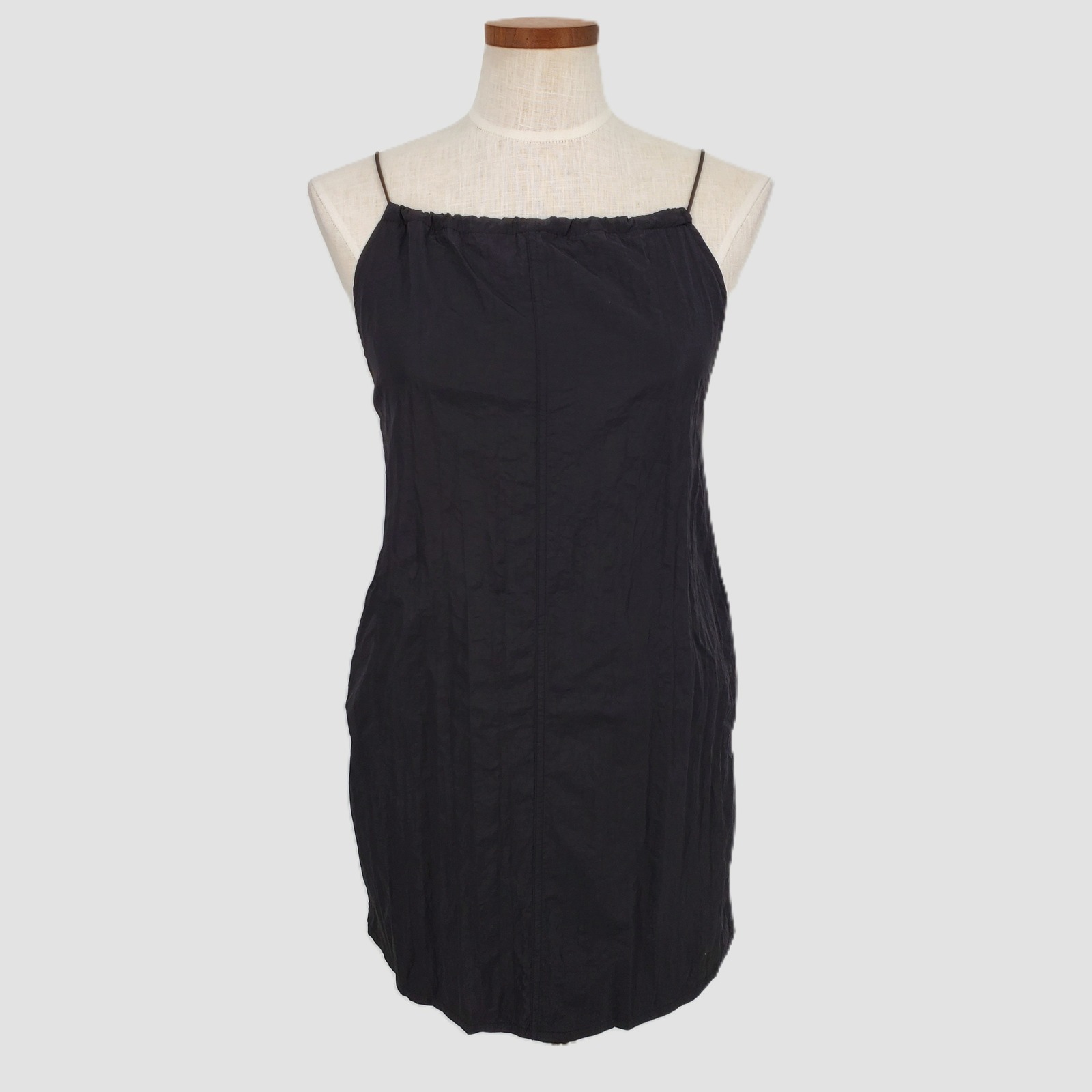 La Hearts Pacsun Womens S/Xs Black Parachute Mini Dress Spaghetti Strap Pockets